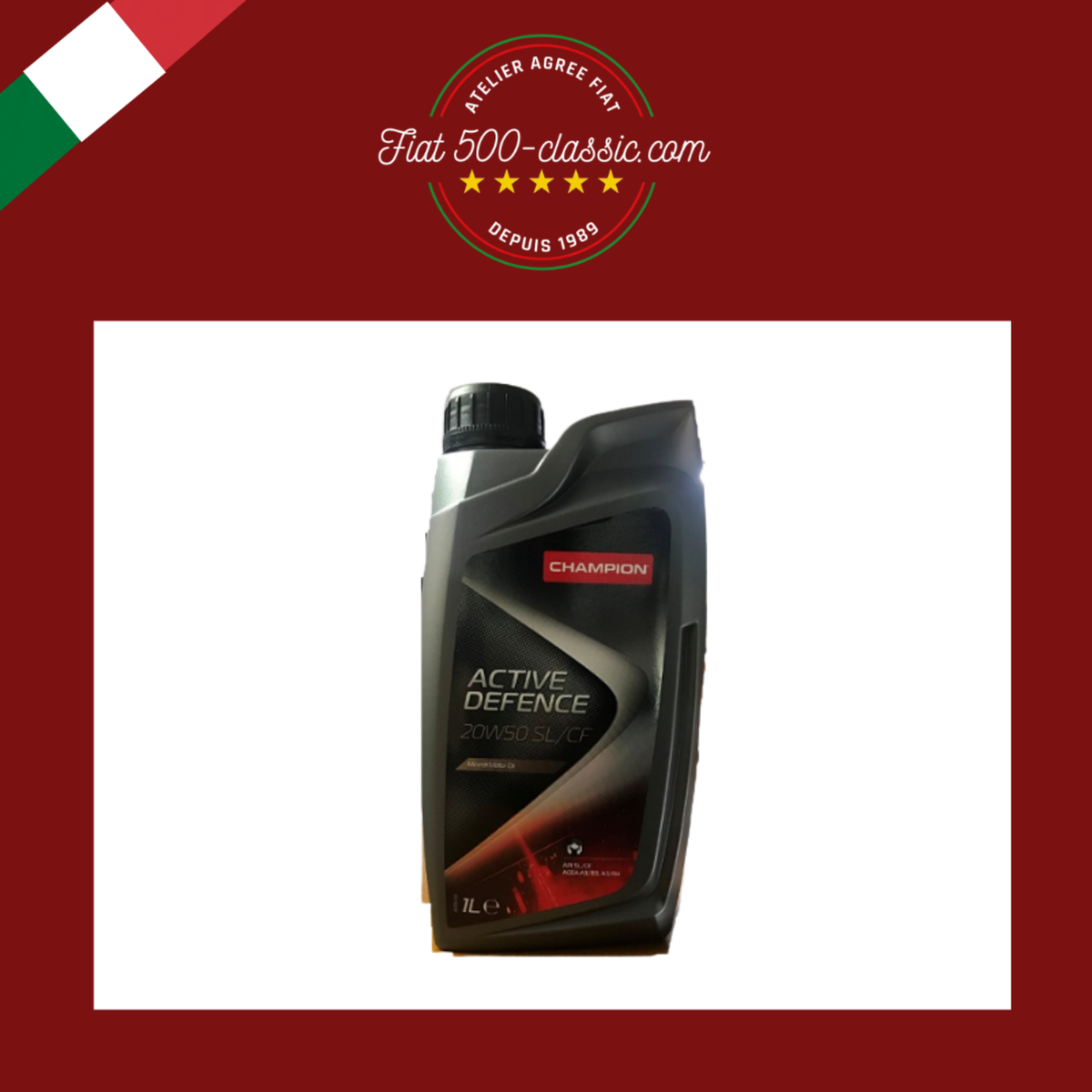 HUILE MOTEUR CHAMPION 20W50 POUR VOITURE D'ÉPOQUE FIAT 500