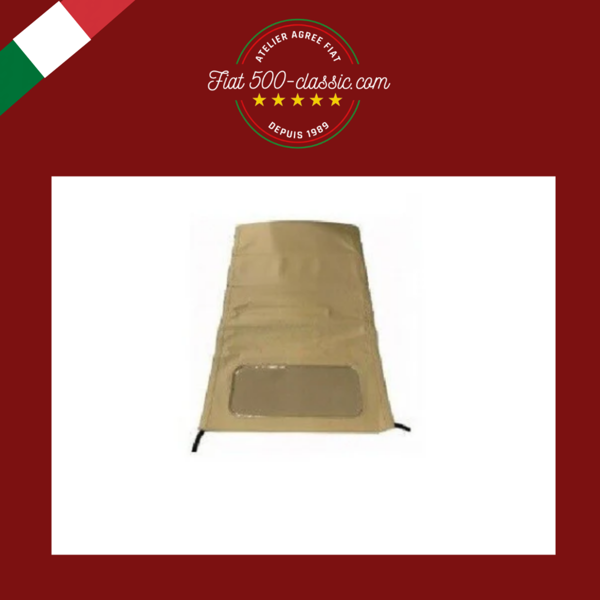 BÂCHE CAPOTE BEIGE SABLE FIAT 500 N D TRANSFORMABLE
