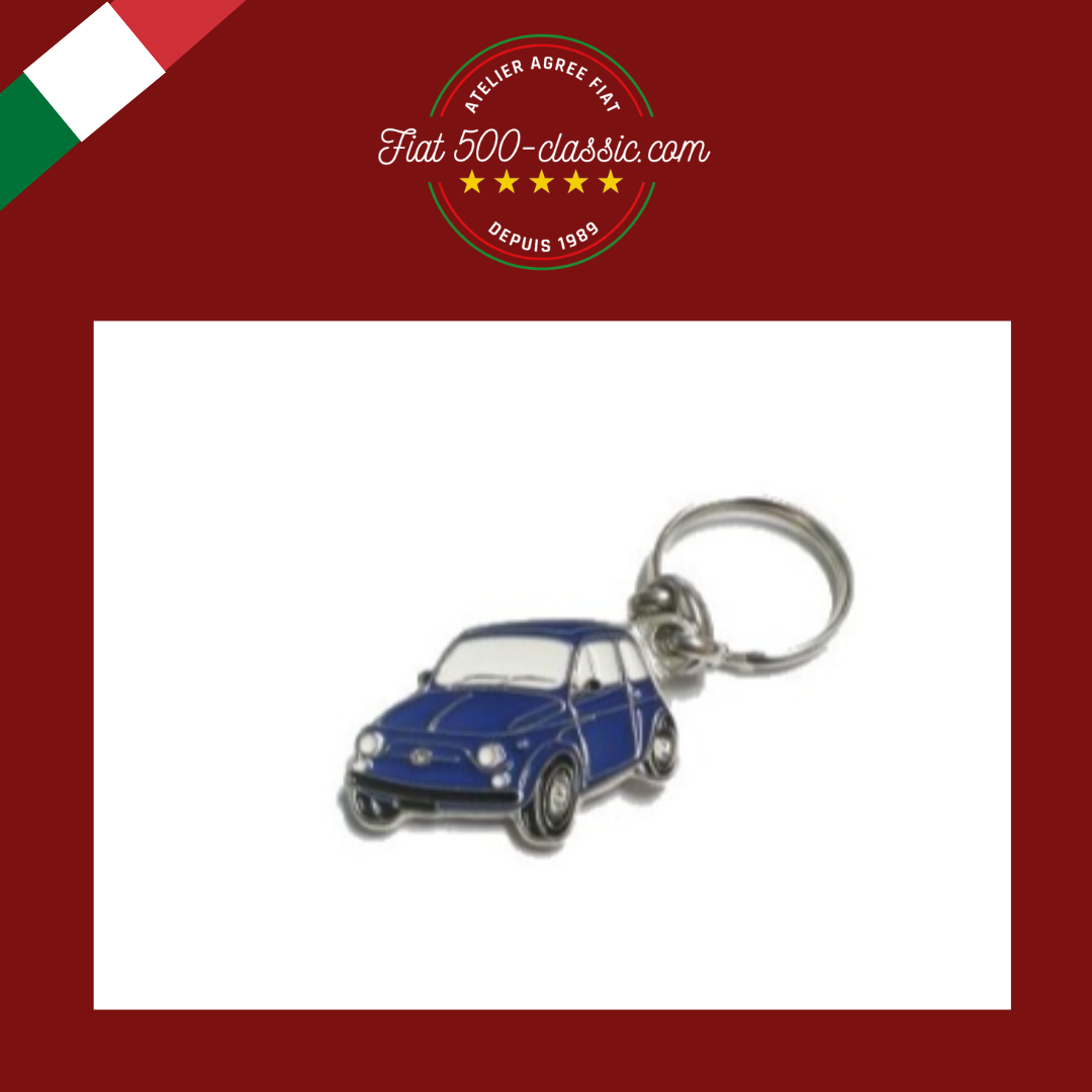 PORTE-CLÉS EN MÉTAL BLEU FIAT 500