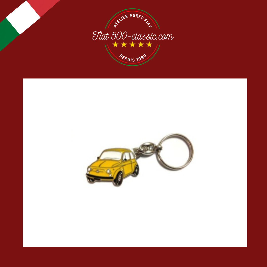 PORTE-CLÉS EN MÉTAL JAUNE FIAT 500