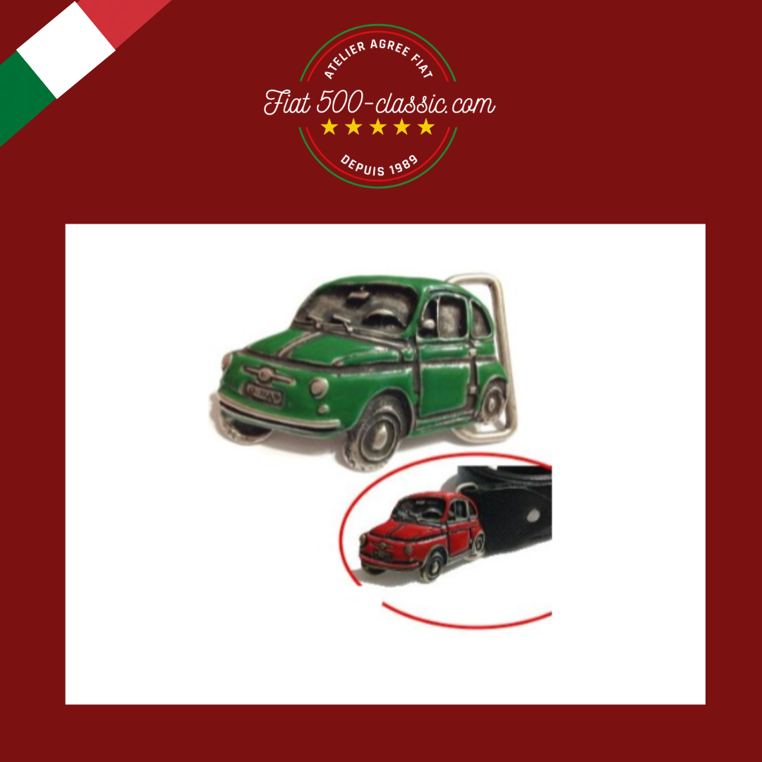 BOUCLE CEINTURE EN MÉTAL VERTE FIAT 500