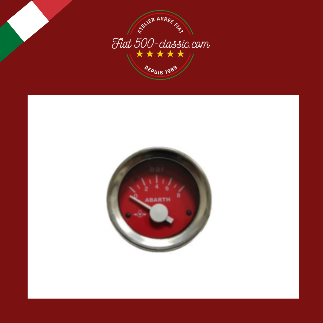 INSTRUMENT PRESSION D'HUILE ROUGE ABARTH Ø 52 MM FIAT 500