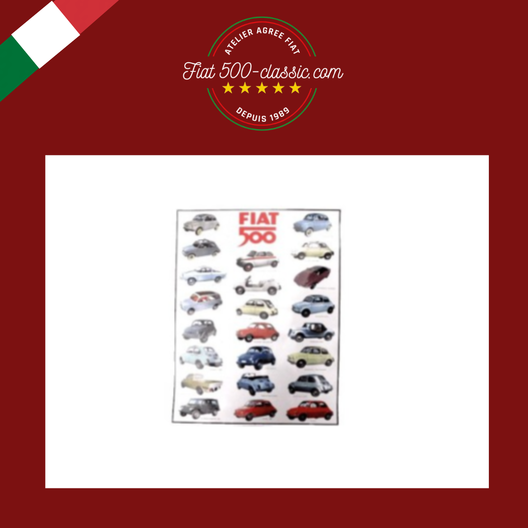 AFFICHE ILLUSTRATIVE MODÈLES FIAT 500