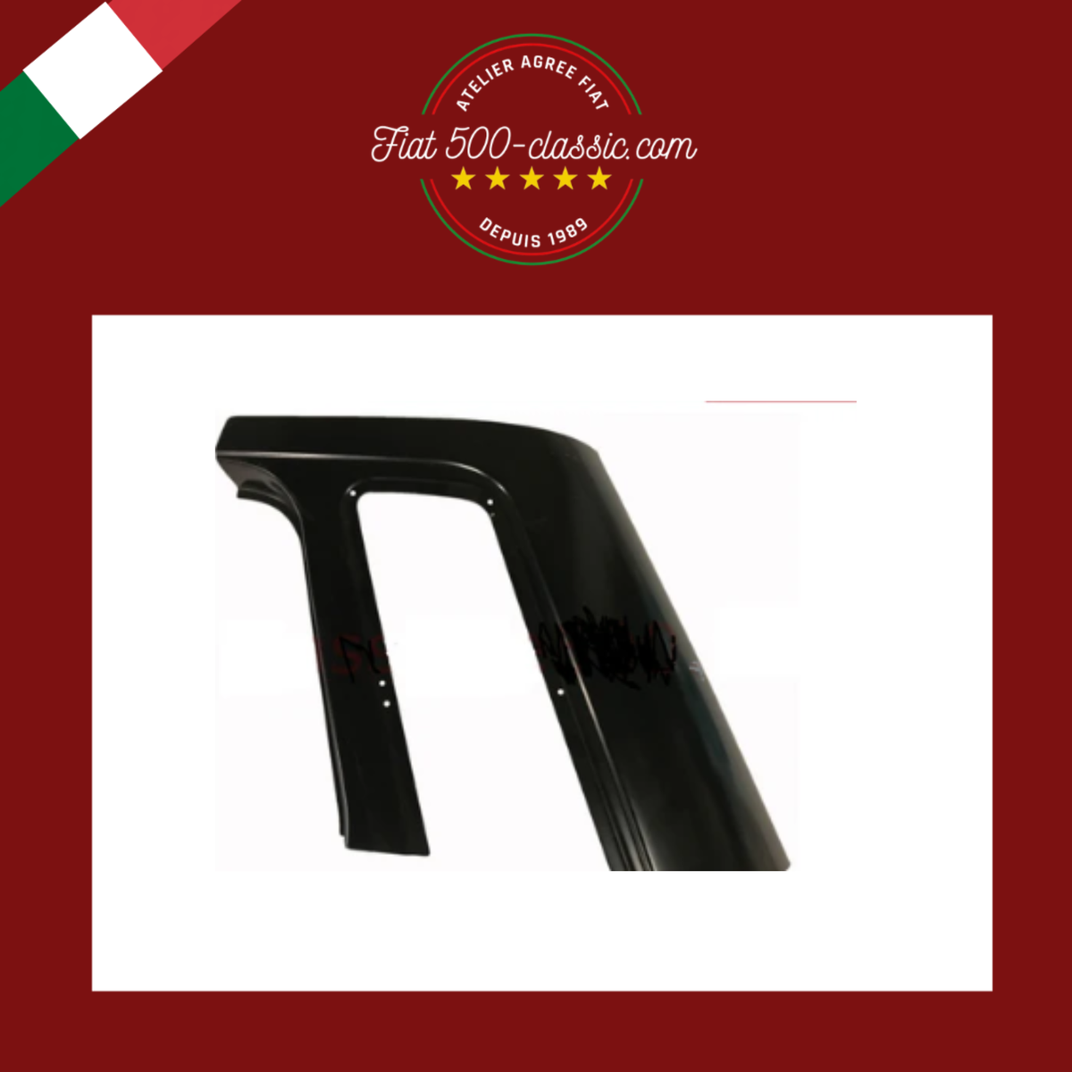 EMPLACEMENT SUPÉRIEUR GRILLE REFROIDISSEMENT SUR AILE ARRIÈRE GAUCHE FIAT 500 GIARDINIERA