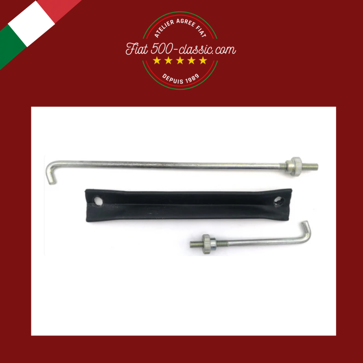 ÉTRIER DE FIXATION BATTERIE PLASTIFIÉE HAUTE QUALITÉ FIAT 500