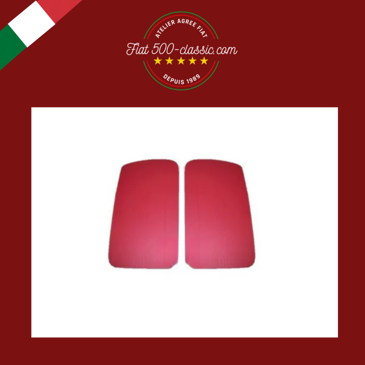 PAIRE PANNEAUX PORTE ROUGES FIAT 500 D GIARDINIERA