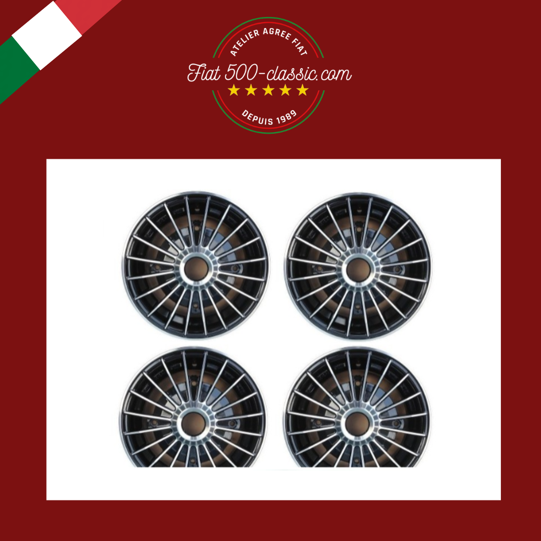 KIT 4 JANTES EN ALLIAGE GRIFO NOIRS DIAMANTÉS 4x190 FIAT 500