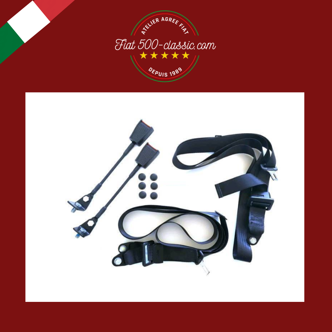 CEINTURES DE SÉCURITÉ NOIRES STATIQUES HOMOLOGUÉES FIAT 500