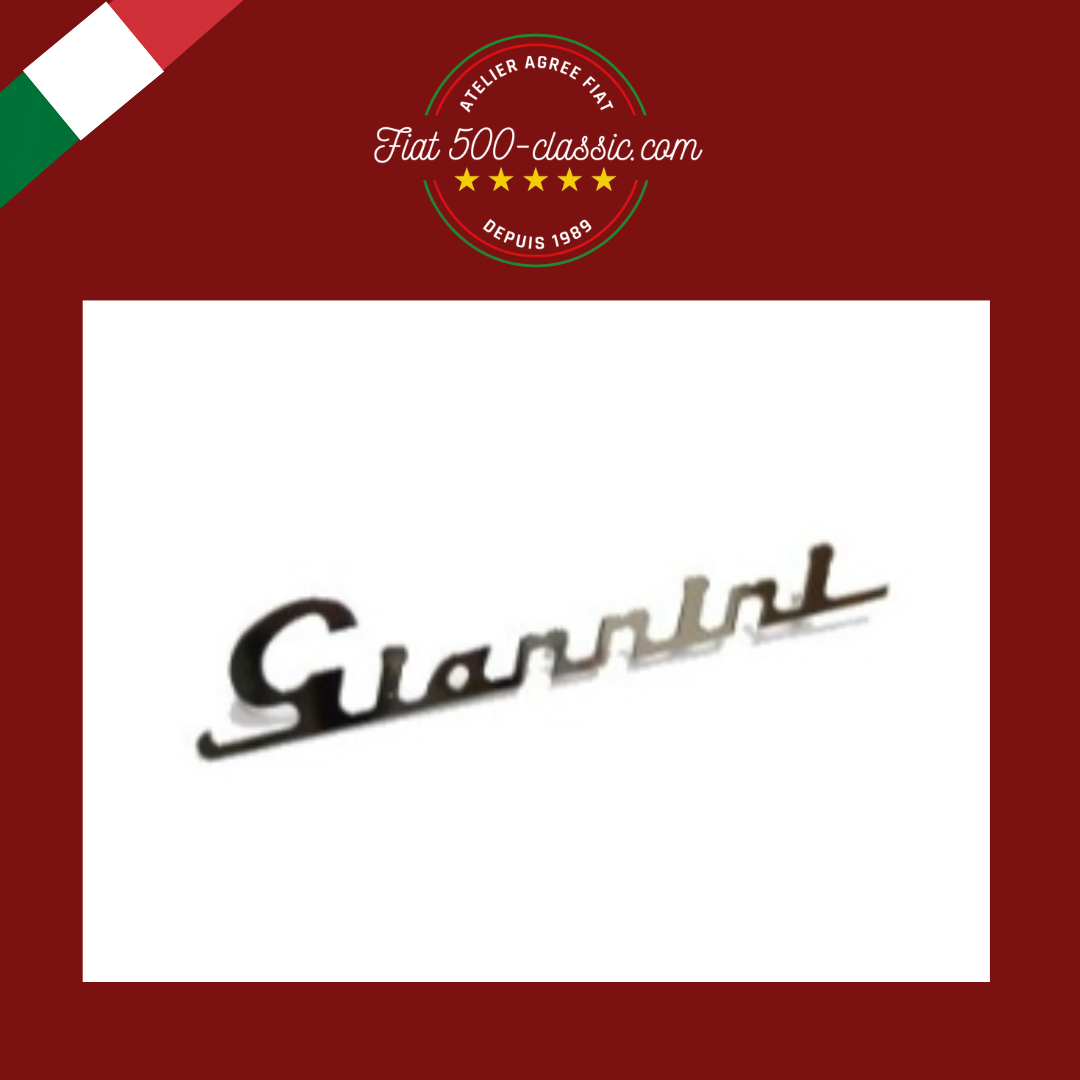 INSCRIPTION CHROMÉE GIANNINI POUR CAPOT MOTEUR 17,3 X 3,3 CM FIAT 500
