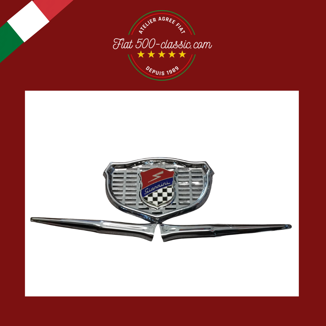 EMBLÈME AVANT GIANNINI EN MÉTAL CHROMÉ FIAT 500