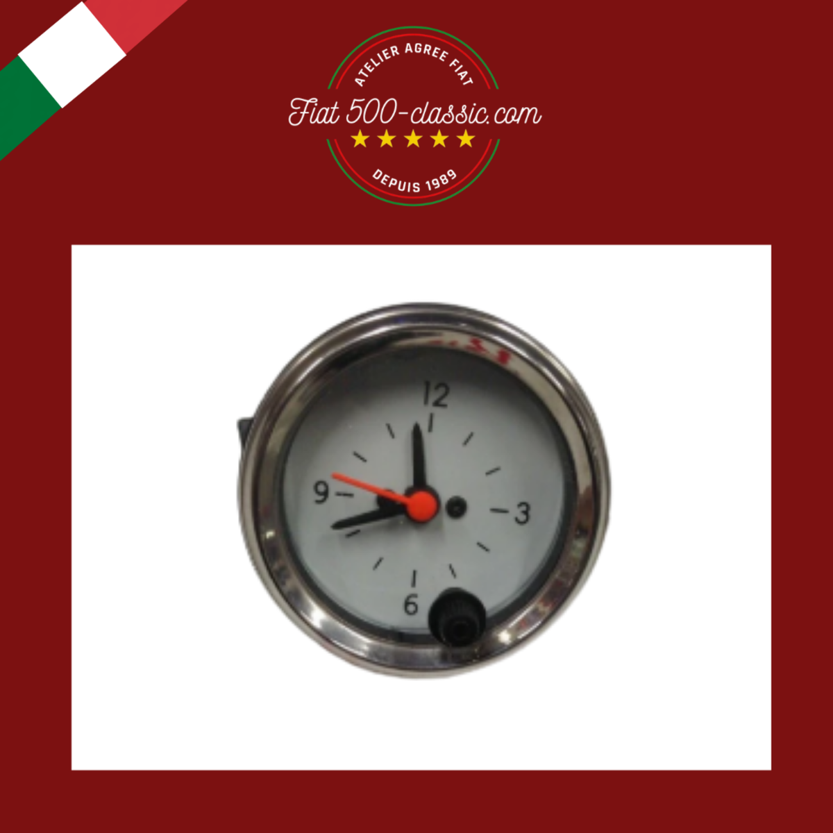 HORLOGE BLANCHE Ø 52 MM FIAT 500