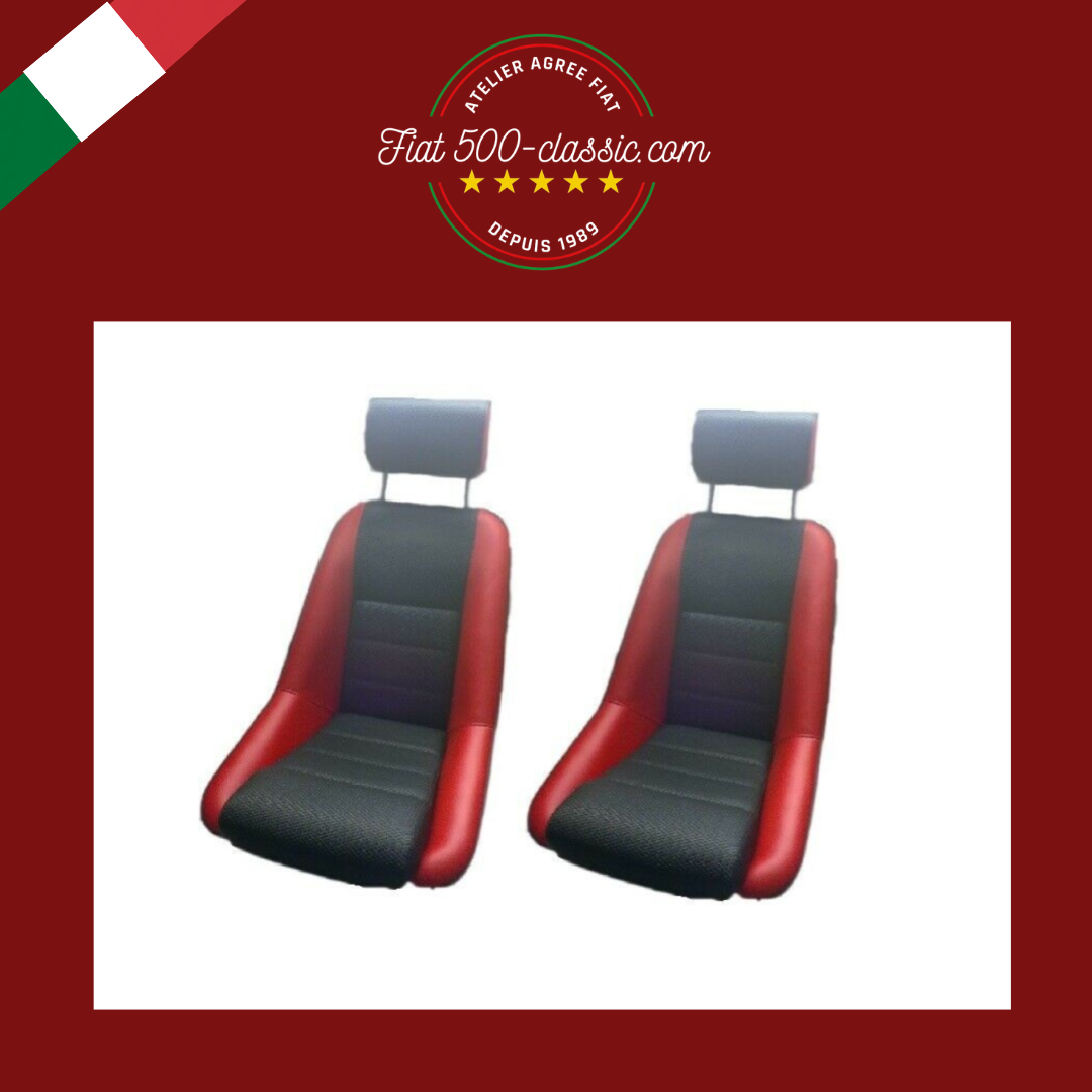 SIÈGES SPORTIFS AVEC APPUIE-TÊTE MODÈLE FUSINA FIAT 500 ROUGE
