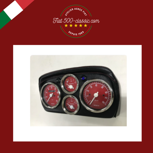 TABLEAU DE BORD SPORTIF NOIR AVEC INSTRUMENTS ROUGES ABARTH FIAT 500