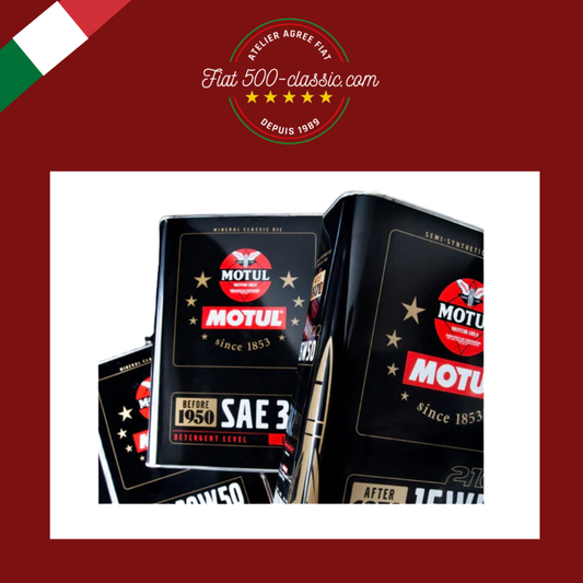 2L HUILE MOTEUR MINÉRALE MOTUL 20W50 POUR VOITURE D'ÉPOQUE FIAT 500