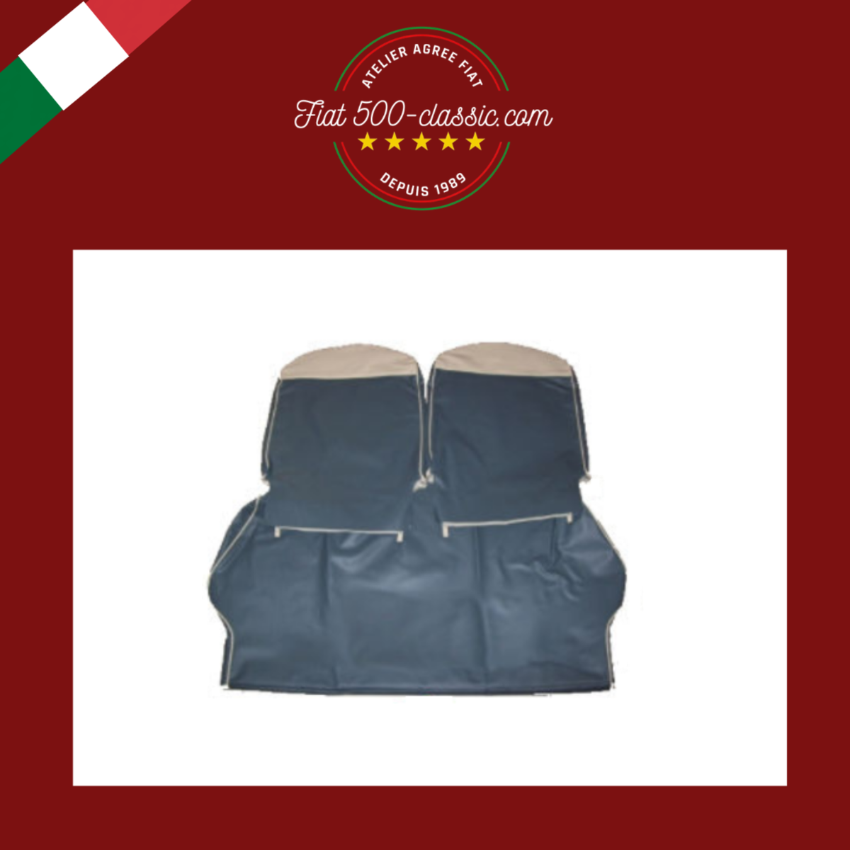 KIT HOUSSES BLEU AVIATION EN VIPLA HAUTE QUALITÉ FIAT 500 D