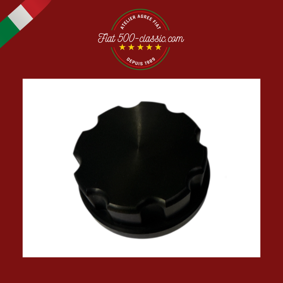 BOUCHON RÉSERVOIR ESSENCE ALUMINIUM NOIR ANODISÉ FIAT 500 F L R GIARDINIERA
