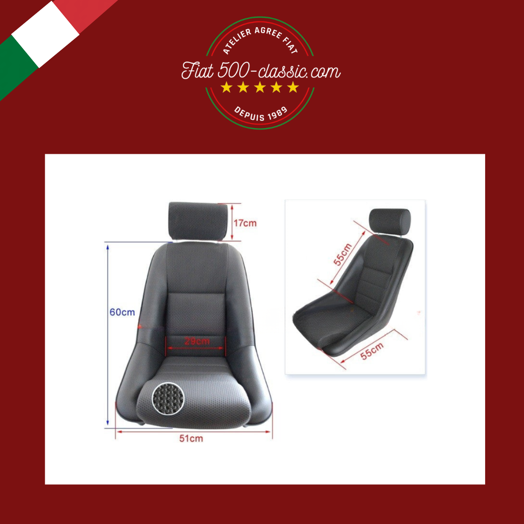 SIÈGES SPORTIFS AVEC APPUIE-TÊTE MODÈLE FUSINA FIAT 500 ROUGE
