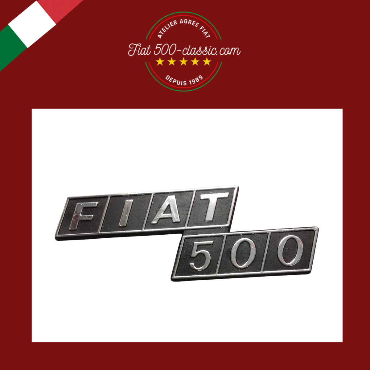 EMBLÈME ARRIÈRE FIAT 500 R EN ZAMAK