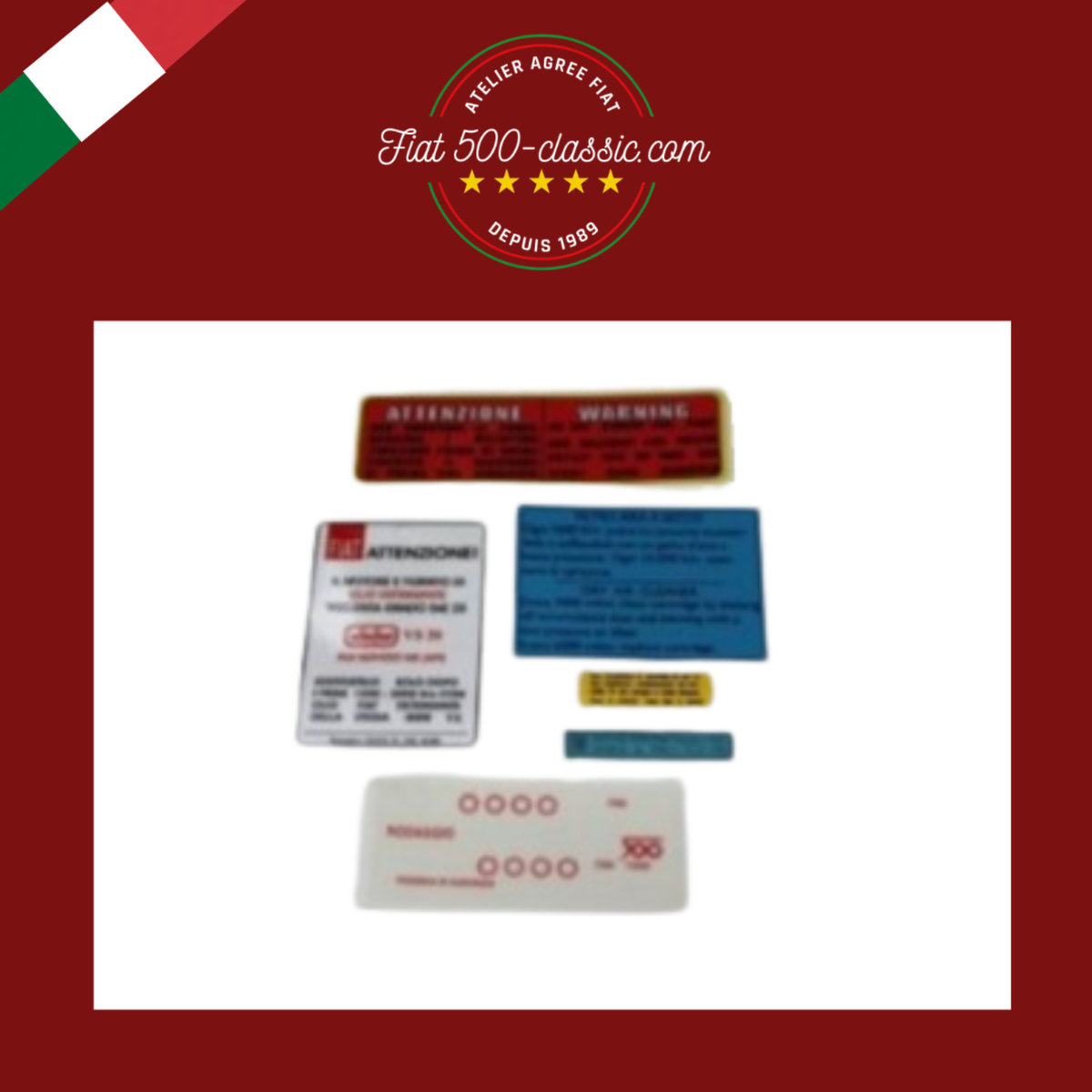 KIT AUTOCOLLANTS COMPLET FIAT 500 D