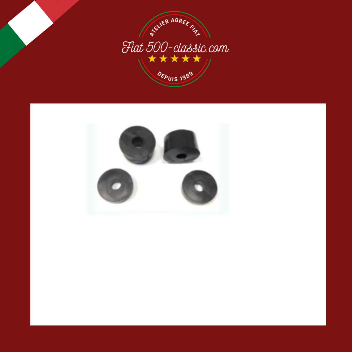 KIT CAOUTCHOUCS PLAQUE ARRIÈRE FIAT 500
