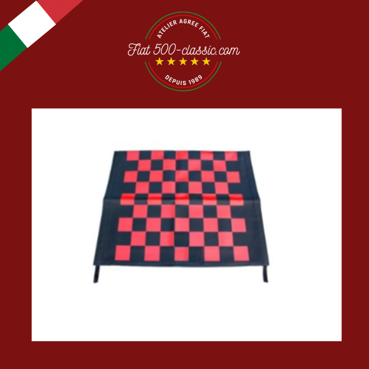 BÂCHE CAPOTE À DAMIER ROUGE ET NOIR
