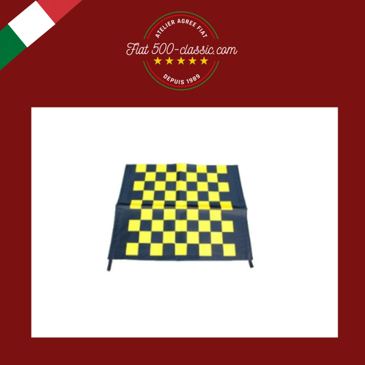 BÂCHE CAPOTE À DAMIER JAUNE ET NOIR