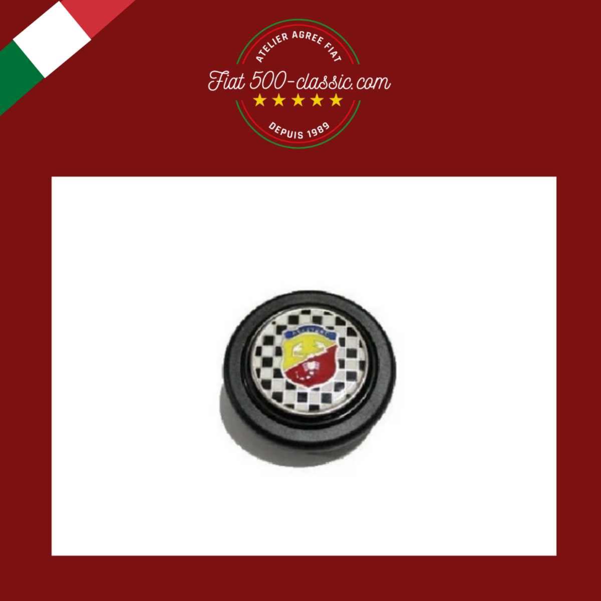 BOUTON-POUSSOIR DE KLAXON IN MÉTAL ABARTH 500
