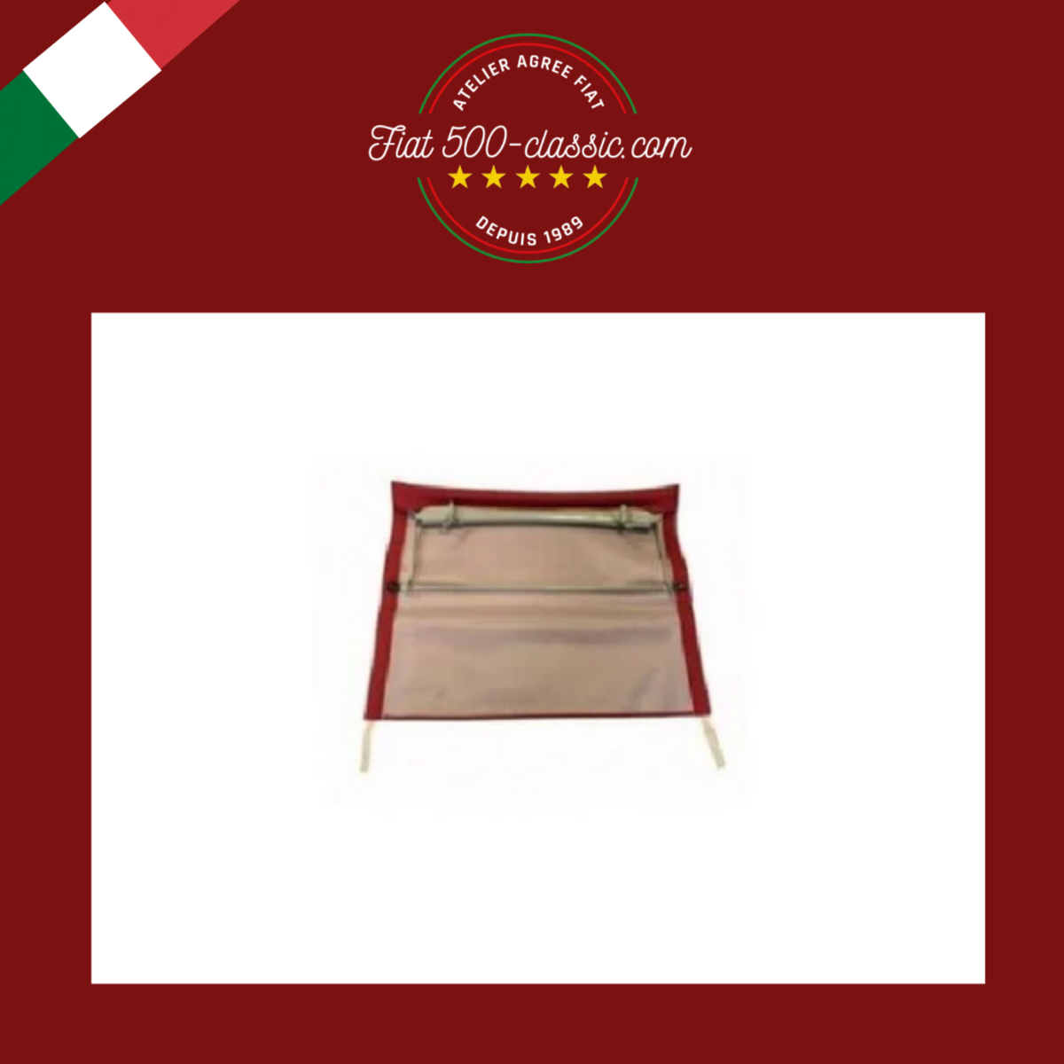 CAPOTE ROUGE AVEC CHÂSSIS FIAT 500