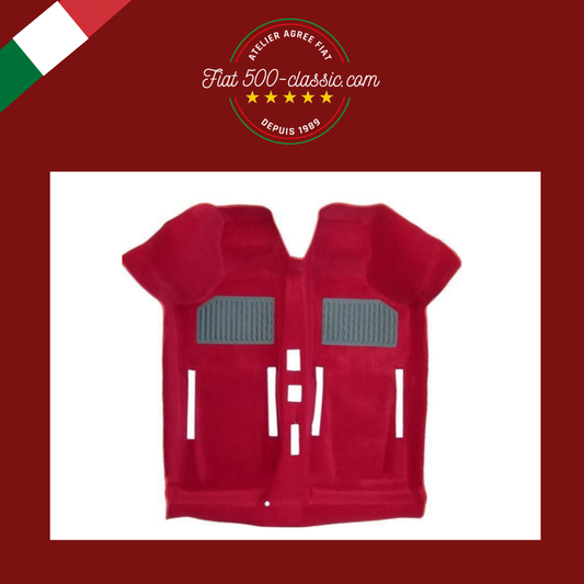 MOQUETTE ROUGE FIAT 500 HAUTE QUALITÉ DOUBLE PLANCHER
