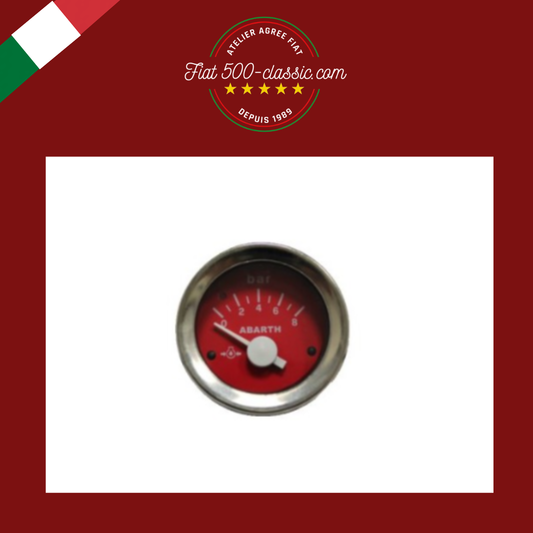 INSTRUMENT PRESSION D'HUILE ROUGE ABARTH Ø 52 MM FIAT 500