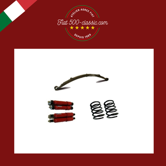 KIT ASSIETTE SPORTIF AVEC RESSORTS NOIRES DE 19 CM AMORTISSEURS ET RESSORT À LAMES FIAT 500