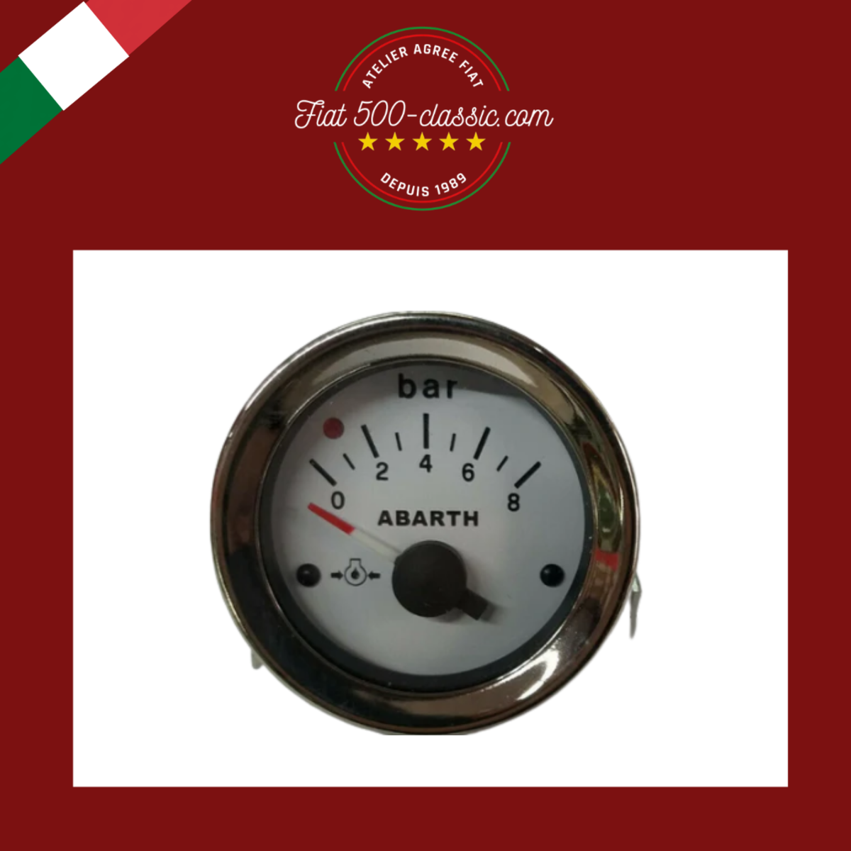 INSTRUMENT PRESSION D'HUILE BLANC ABARTH Ø 52 MM FIAT 500
