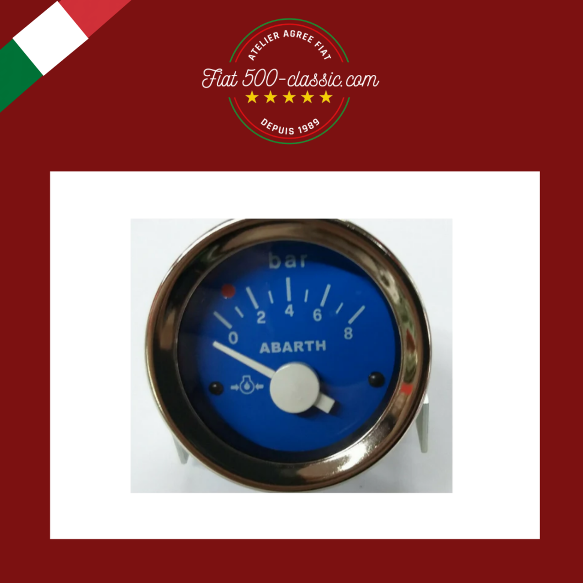 INSTRUMENT PRESSION D'HUILE BLEU ABARTH Ø 52 MM FIAT 500
