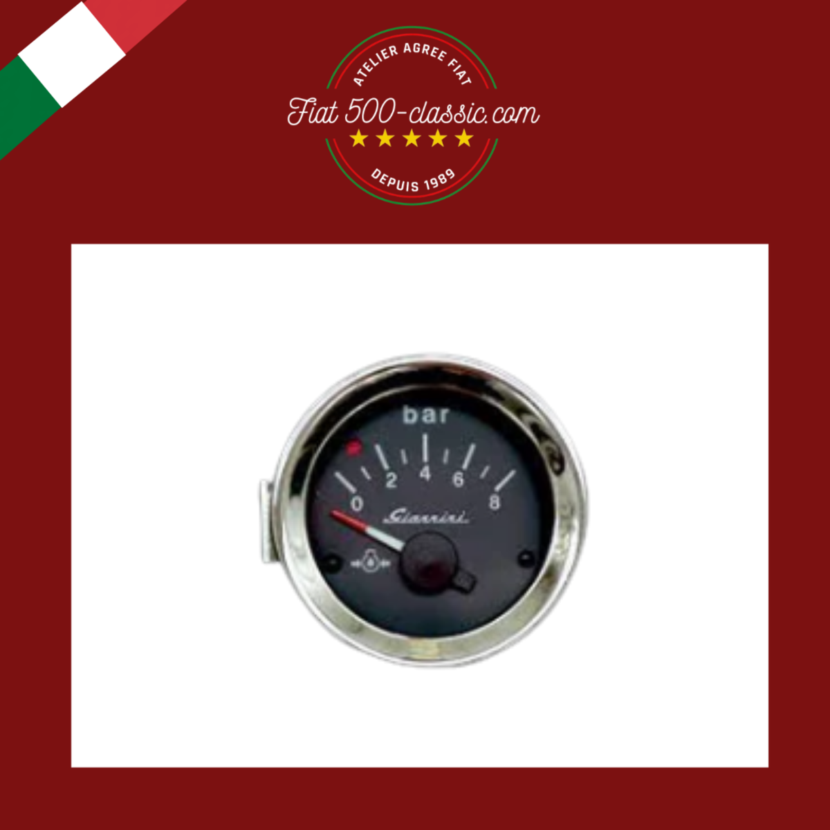 INSTRUMENT PRESSION D'HUILE NOIR GIANNINI Ø 52 MM FIAT 500