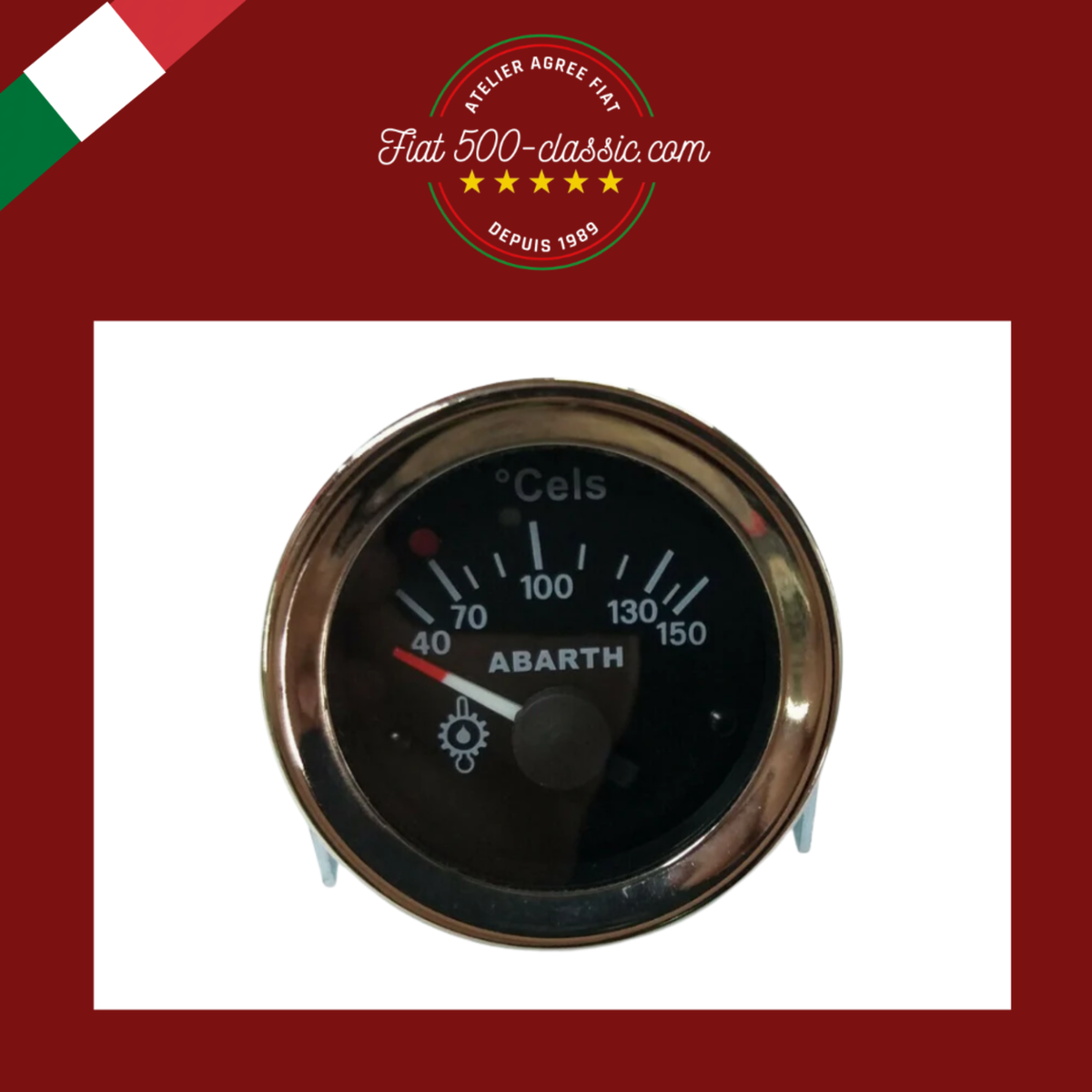 INSTRUMENT TEMPÉRATURE D'HUILE NOIR GIANNINI Ø 52 MM FIAT 500