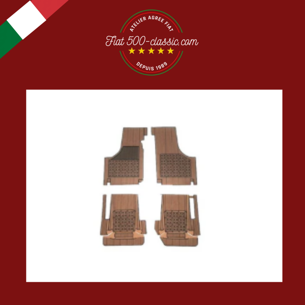 KIT SUR-TAPIS EN CAOUTCHOUC OCRE FIAT 500