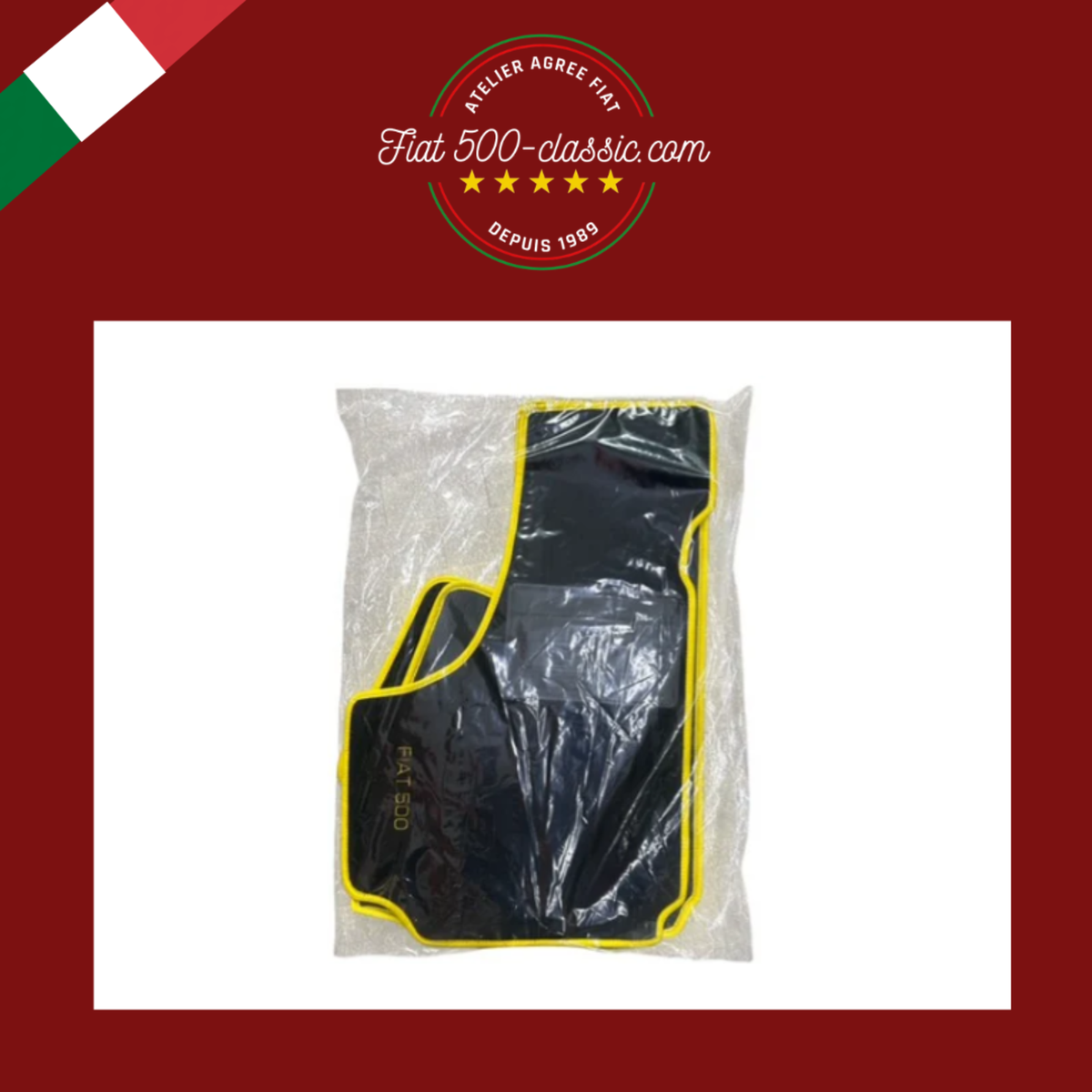 KIT SUR-TAPIS FIAT BORD JAUNE FIAT 500