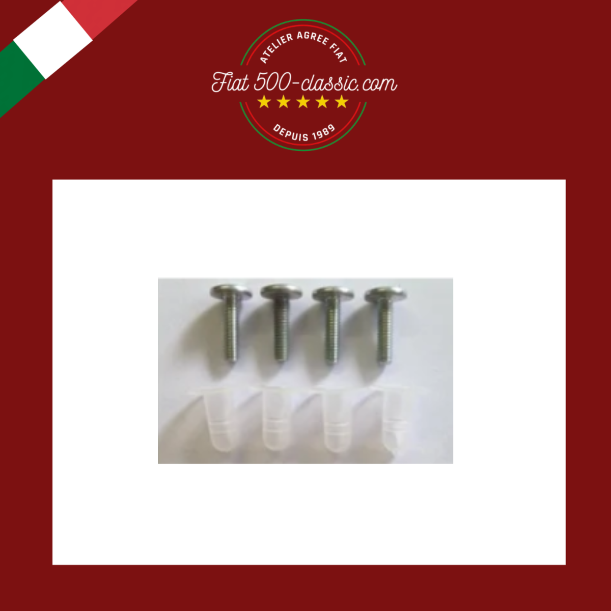 KIT VIS ET CAPUCHONS DÉFLECTEUR FIAT 500