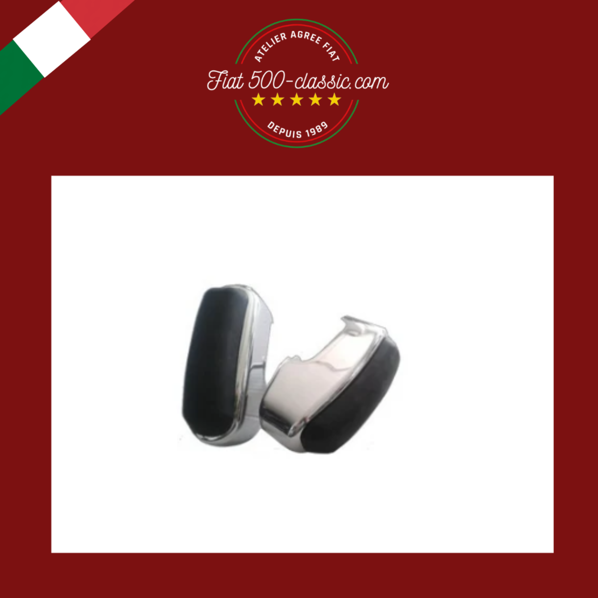 PAIRE BECS PARE-CHOCS CHROMÉS FIAT 500