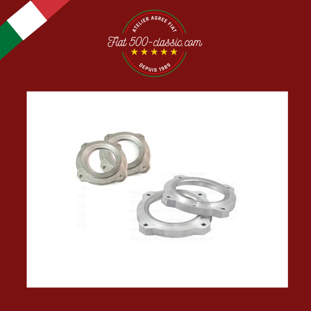 PAIRE ENTRETOISES ROUE EN ALUMINIUM 15mm FIAT 500 F L R