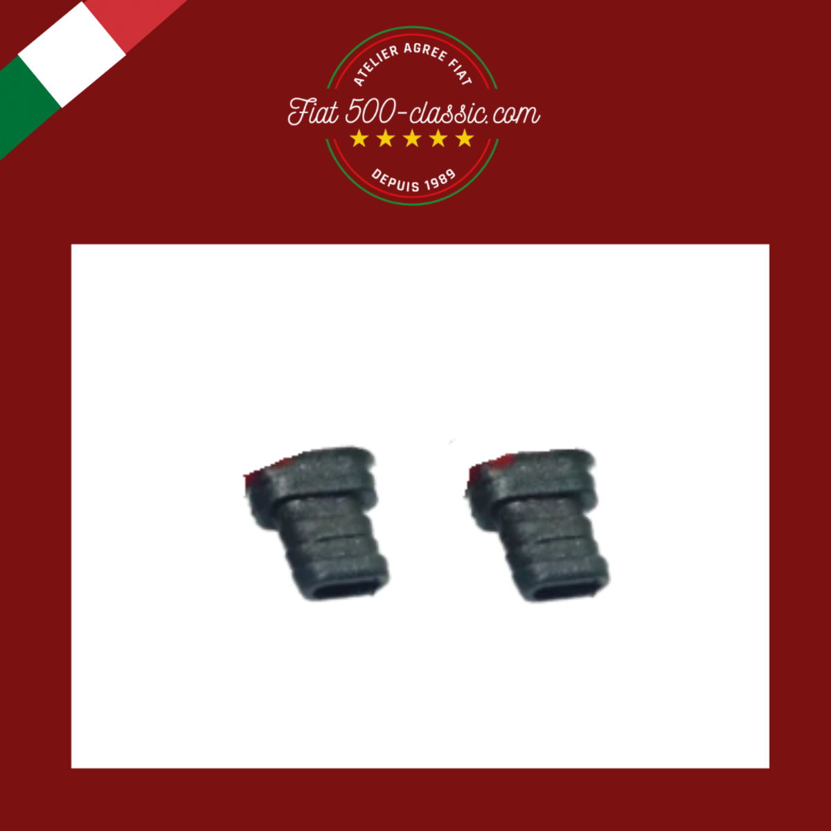 PAIRE PETITS TUYAUX NOIRS ÉCOULEMENT EAU PARE-BRISE FIAT 500 R 126