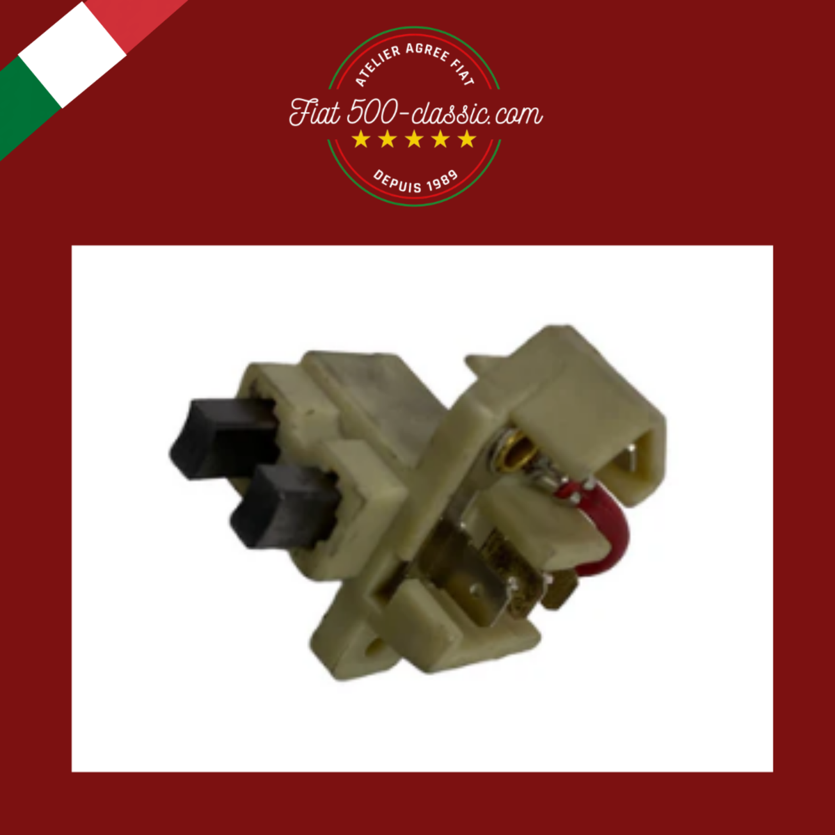 PORTE-BALAIS POUR ALTERNATEUR MAGNETI MARELLI AVEC RÉGULATEUR EXTÉRIEUR FIAT 500/126