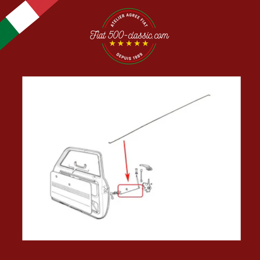 TIGE LONGUE RACCORDEMENT SERRURE ET POIGNÉE OUVRE-PORTE FIAT 500 F