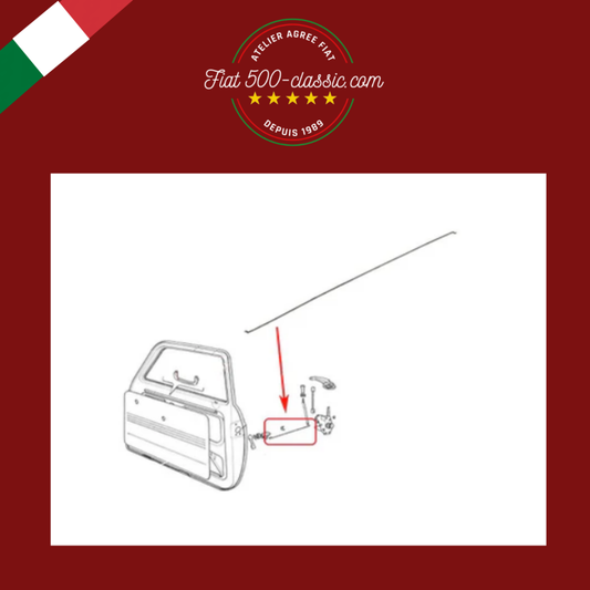TIGE LONGUE RACCORDEMENT SERRURE ET POIGNÉE OUVRE-PORTE FIAT 500 L R