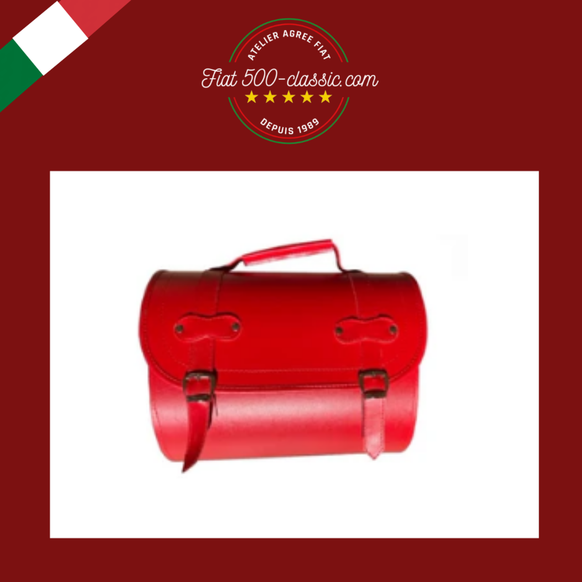 VALISE ROUGE POUR GALERIE DE TOIT ARRIÈRE FIAT 500