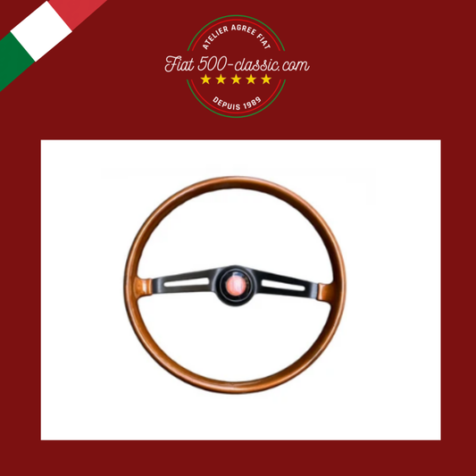 VOLANT DIRECTION SIMIL ACAJOU RESTAURÉ FIAT 500