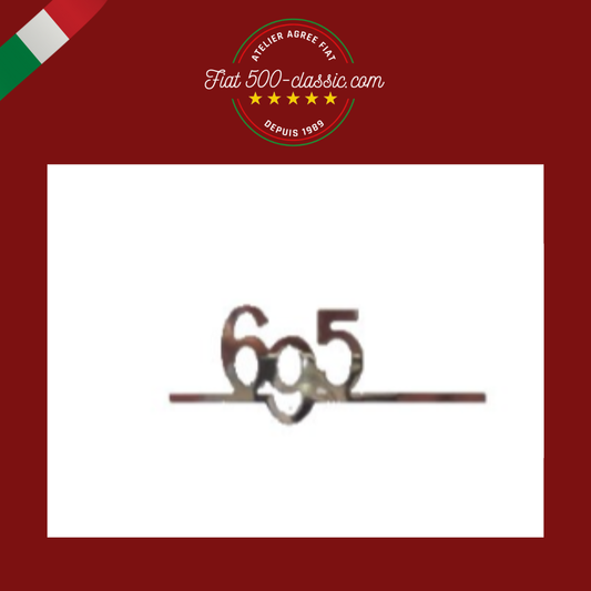 INSCRIPTION CHROMÉE 695 ABARTH POUR TABLEAU DE BORD 8,8 x 3 cm