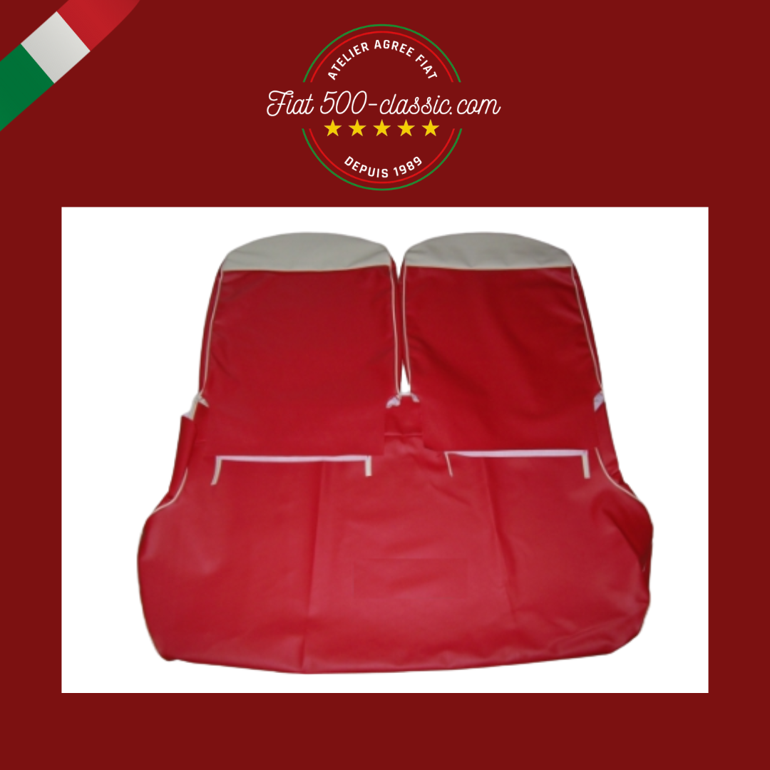 KIT HOUSSES ROUGES AVEC LUNETTE IVOIRE EN VIPLA HAUTE QUALITÉ FIAT 500 D