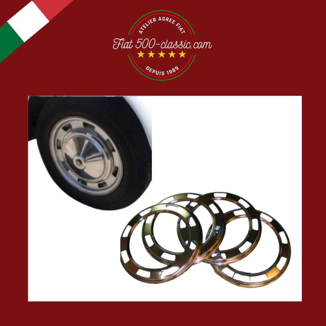 KIT 4 BAGUES BAGUES JANTE ROUE FIAT 500