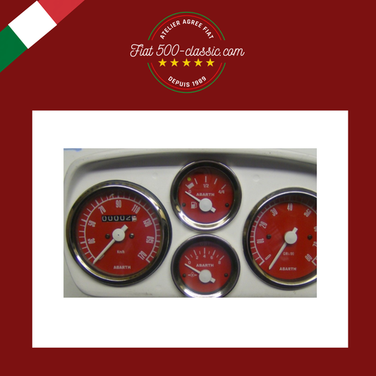 TABLEAU DE BORD SPORTIF INSTRUMENTS ROUGES ABARTH FIAT 500